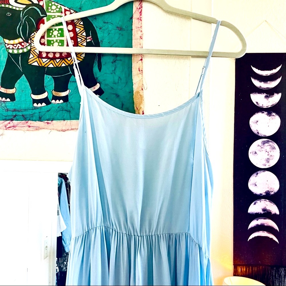Light Blue Lace Maxi Dress - Picture 2 of 6